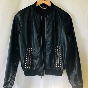 JouJou NWOT Faux Leather Embroidered Jacket